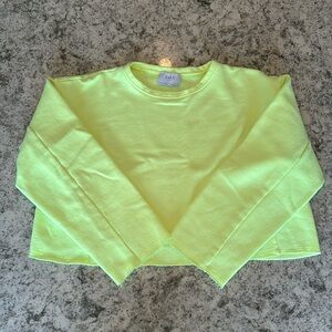 Zara Neon Yellow Cropped Sweater